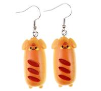 3D Funny Imitation Animal Dessert Food Drop Dangle Earrings for Women Resin Animal Bread Croissant Ice-cream Cone Donut Earrings Cute Simulation Dessert Food Snacks Earrings, Resin, No Gemstone