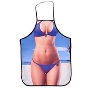 3D Funny Kitchen Cooking Apron Naked Man Bikini Girl Waterproof and Novelty Aprons Sexy and Funny Style for Man and Wife(Bikini Woman)