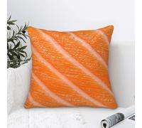 3D Funny Realistic Food Salmon Sushi Decorative Throw Pillow Covers Soft Velvet Throw Pillowcases Home Decor Living Room Cushion Case for Bed Couch Car 18"X18" Creative Gift