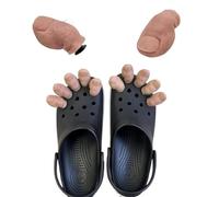 3D Funny Toe Shoe Charms, Creativity Toe Croc Charms, Funny Big Toe Croc Charm With Hairy Hilarious Realistic Toes Charms Diy Unique Shoe Charms Crocs Accessories (Color : 5Pcs bald)