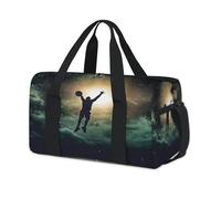 3D Galaxy Basketball Player Sport Duffel Bags for Kids Girls Boys Women Men Overnight Weekender Travel Bag Tote Carry Gym Casual Duffel Bags