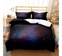 3D Galaxy Duvet Cover Set Space Blue and Purple Starry Sky Night Pattern Bedding Set Outer Space Nebula Universe Comforter Set for Kid Boys Girls Room Decor 3Pcs (Colour 5,King:220x240cm(3Piece))