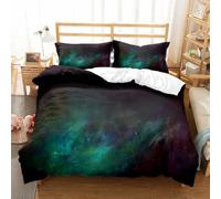 3D Galaxy Duvet Cover Set Space Blue and Purple Starry Sky Night Pattern Bedding Set Outer Space Nebula Universe Comforter Set for Kid Boys Girls Room Decor 3Pcs (Colour 7,Double:200x200cm(3Piece))