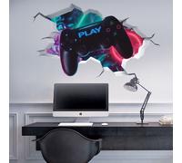 3D Gaming Wall Sticker for Boys Bedrooms Walls,Xbox Gamer Wall Art Decal,Minecraft PS4 Playstation Wall Decor for Game Room,Video Gam