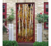 3D Gate Art Plants and Trees Landscape Self Adhesive Door Sticker Poster Wallpaper Mural Wall Sticker Photo 90 X 200 Cm for Living Room Bedroom Bathroom Kitchen Office PVC Removable Do-28432861820105