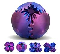 3D Gear Ball, 3D Printed Gear Ball, Purple