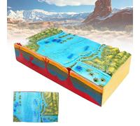 3D Geological Tectonic Model for Plate Tectonics and Geomorphological Features, Displays Terrain Formed by Faults and Geological Landforms