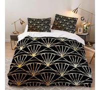 3D Geometric Art Duvet Cover Sets Soft Microfiber Art Deco Bedding Sets with Zipper Quilt Cover Sets for Teens with 2 Pillowcase (230x220, King)