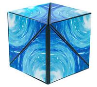 3D Geometric Cube Block - Blue