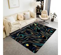 3D Geometric Optical Neon Design Area Rugs Soft Fluffy Gaming Rug for Boy Teen Kids Bedrooms Non-Slip Large Living Room Carpet Children's Play Mat Playroom Decor Runners, 100x200 cm, Color 2