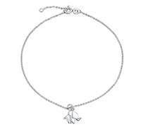 3D Geometric Origami Jewelry Animals Zoo Lucky Elephant Anklet Small Charm Dangle Ankle Bracelet For Women .925 Sterling Silver Adjustable 9 To 10 Inch