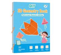 3D Geometry Learning Book - Pull Cord Geometry Learning Guide Book - Teach Volume and Area Formulas Educational Game for Road Trip Kindergarten Ho