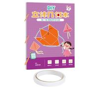 3D Geometry Learning Book, Volume Area Guide, Educational Toy, Hands on Spatial Learning Durabled Foldable Design Ideal for Classroom Homeschool Travel Kids, 11.69 x 8.27 Inches
