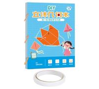 3D Geometry Learning Book, Volume Area Guide, Educational Toy, Hands on Spatial Learning Durabled Foldable Design Ideal for Classroom Homeschool Travel Kids, 11.69 x 8.27 Inches