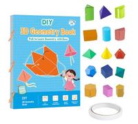 3D Geometry Learning Toy - Spatial Thinking Training Kit, Polyhedron Shape Practice Set | Hands-On Mathematical Skill Development, Educational Homeschool Classroom Activity with 9 12 15 Solid Study Mo