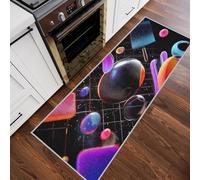 3D Geometry Runner Rug for Hallway, Abstract Sci-Fi Runner Rugs Soft Low Pile Non Slip Easy to Clean Washable Mat for Entryway Kitchen Bedroom Living Room Home Decor, 70x300cm Rf5V107a