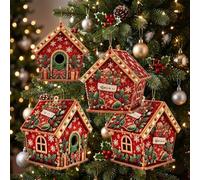 3D Gingerbread House Pearl Art Kit, Beaded Christmas Ornament Kits，C