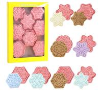 3D Gingerbread Man Cookie Cutters Christmas Cookie Cutter Set Biscuit Cookie Cutters for Christmas Party Favors Supplies (Pink Snowflake)