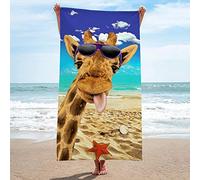 3D Giraffe Beach Towel Microfiber Soft Quick Dry bath towel For Kids Adults Men Women Bath Sheets Extra Large for Camping, Travel, Swimm, Pool, gym, large Towell 100x200 cm