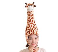 3D Giraffe Headgear - Novelty Plush Giraffe Hat For Kid, Three-Dimensional Animal Shape Headpiece, Adorable Cute Photo Prop Party Hat | Party Dressing Supplies For Carnival Photo Props Costume