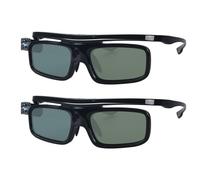 3D Glasses, 3D Active Shutter Glasses, Rechargeable Glasses, Suitable for 3D DLP-Link Projector, Pack of 2