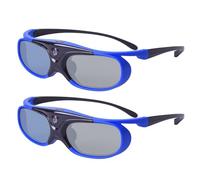 3D Glasses, Active Shutter 3D DLP Link Rechargeable 3D Eyewear for Acer ViewSonic BenQ Optoma Panasonic Vivitek Dell Jmgo Cocar 3D Projectors - 2 Pack （Blue）