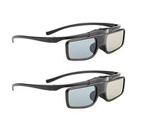 3D Glasses, Active Shutter Rechargeable Eyewear for 3D DLP-Link Projectors Acer BenQ Optoma Viewsonic LG Infocus NEC Jmgo Vivitek Cocar Toumei - Pack of 2