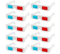 3D Glasses Anaglyph 3D Glass, 10Pcs Red and Cyan Anaglyph Paper Cardboard 3D Glasses 3D Virtual Video View 3D Video Glass for TV Movies Video Games Internet Images (Home & Cinema)