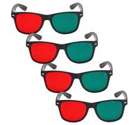 3D Glasses for Movies at Home, 4Pcs 3D Glasses, Black Frame Red Green Viewing for Dimensional Anaglyph TV Movie DVD Game and Amblyopia Training Eyeglasses