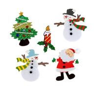 3D Glitter Christmas Embellishment Sticker - Assortment - Santa, Snowman x 5 - Scrapbooking Christmas Decoration