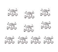 3D Glitter Rhinestone Nail Art Tips Manicure DIY Decorations - Pack of 10