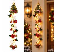 3D Glowing Christmas Door Hanger,Lighted Hanging Decoration, color|a | Warm LED Lights and Delicate Crochet Details,Stable Hanging Structure,Creates Festive Atmosphere for Indoor Outdoor Decoratio