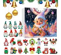 3D Gnome Cartoon Doll Countdown Advent Calendar, Christmas Gnome Advent Calendar, 12 Gnome Cartoon Dolls And 12 Cartoon Dolls Advent Calendar, 24 Surprise Cartoon Gnome Doll Advent Calenda (Beige-1)