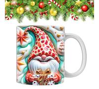 3D Gnome Mug | Colorful Gnomes with Boxes Ceramic 3D Gnome Cup | Large Capacity Garden Mug for Women Lover Cool Birthday Christmas