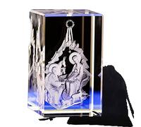3D God Jesus Crystal Statue Tabletop Good Luck Crystal Glass Cube Church Souvenirs/Son of God Sculpture Savior Figurines Gifts for Wealth New Year #3