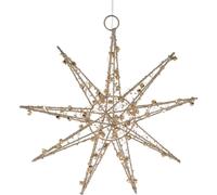 3D Gold Christmas Star Light | Diamond Star Decoration With 20 LED Lights Battery Operated | Christmas Window Lights - 32cm