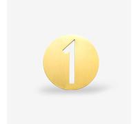 3D Golden Brass House Plaque Number 0-9 Dash Arrows Symbols 64mm Retro Villa Hotel Door Plates Round Hollow Figures Digital Metal for Company Dormitory Home Yard Street Address Mailbox (1)