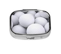 3D Golf Balls Pattern,Meta Pill Box 2 Compartment Medicine Case,Portable Organizer,Rectangle Meta Portable Organizer Pill Box 917 Compartment Medicine Case