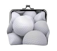 3D Golf Balls Pattern, PU Leather Coin Purse, Small Wallets, Change Pouch with Kiss Lock Clasp Buckle, Change Purse