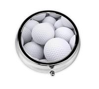 3D Golf Balls PatternMeta Pill Box 3 Compartment Medicine Case,Portable Organizer