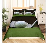 3D Golf Double Duvet Cover Sets Sports Theme Bedding Set Soft Microfibre Quilt Cover 200x200 cm and 2 Pillowcases 50x75 cm AN1018