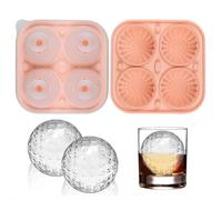 3D Golf Ice Cube Tray, Prism Crystal Ball Ice Mold, Large Sphere Silicone Round IceMold, Fun Shapes IceCube Tray with Clear Funnel-type Lid, for Cocktails, Bourbon,Brandy, Whiskey Gifts for Men