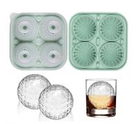 3D Golf Ice Cube Tray, Prism Crystal Ball Ice Mold, Large Sphere Silicone Round IceMold, Fun Shapes IceCube Tray with Clear Funnel-type Lid, for Cocktails, Bourbon,Brandy, Whiskey Gifts for Men