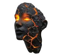 3D Gothic Cracked Soul Wall Light, LED Lava Crack Pattern Resin Art Sconce, Battery Powered Decorative Lamp for Halloween, Bedroom, Living Room (AA)