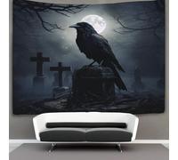 EVMILA 3D Gothic Crow Printed Wall Blanket Home Decoration Bedding Poster Wall Art Tapestry Tapestries Wall Hanging Soft Polyester for Kids Boys Girls Bedroom Living Room 70cmx100cm