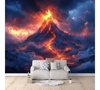 3D Gothic Wallpaper Volcano, Wallpaper Goth Nature 200X140Cm Fashionable Mural Modern Photomurals Giant Poster Bedroom Living Room Decorative Art UK
