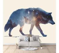 3D Gothic Wallpaper Wolf, Cool Wallpaper Light Space Galaxy 500x280cm 3D Decorative Walls Art Background Coverage Modern Photomurals Bedroom Living Room Easy