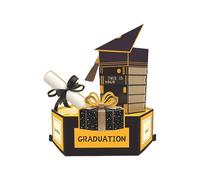 3D Graduation Card, Congratulations Design, Stylish 3D Greeting Card, Graduate Party Gift, Thoughtful Choice For Celebration, Suitable For Classmates, Siblings And Students At The Ho