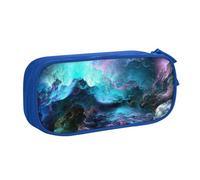 3D Graphics Universe Space Large Capacity Double Layer Pencil Case,Customizable Full Print Polyester Fabric Organizer-School, Office, Travel Makeup Pouch