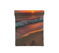 3d Graphics Universe Space Print Leather Coin Purse, Small Change Pouch Wallet,Squeeze Coin Purse Pouch For Men Women, Sunset At The Beach, One Size, Fashion